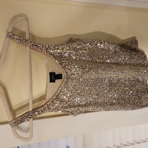 Sequins gold tank top